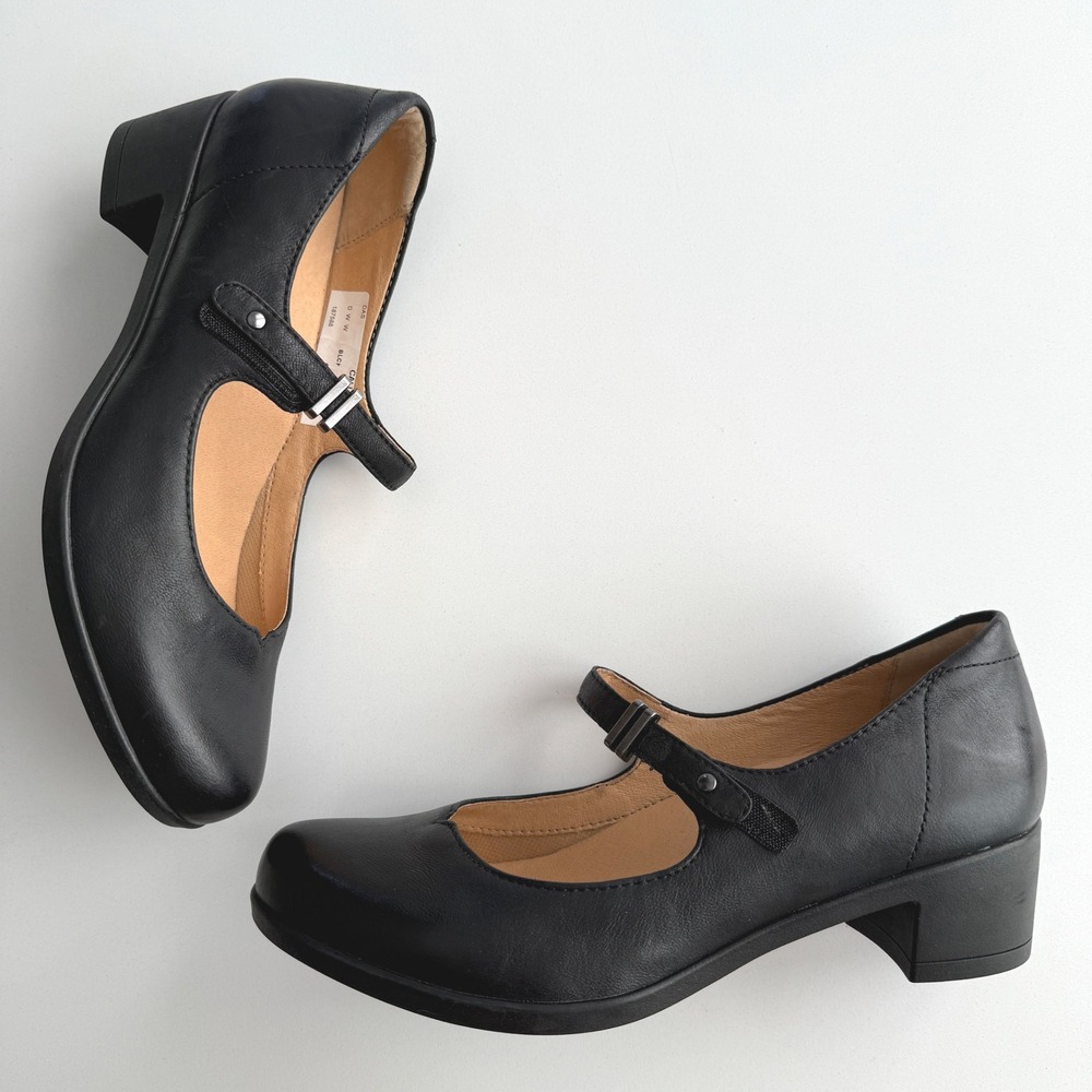 Dansko EUC Callista Heeled Mary Jane Almond Toe Black Comfort Shoes EU 41 US 10
